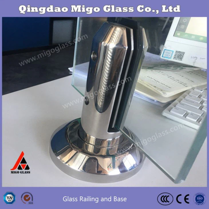 Pool fencing glass and base